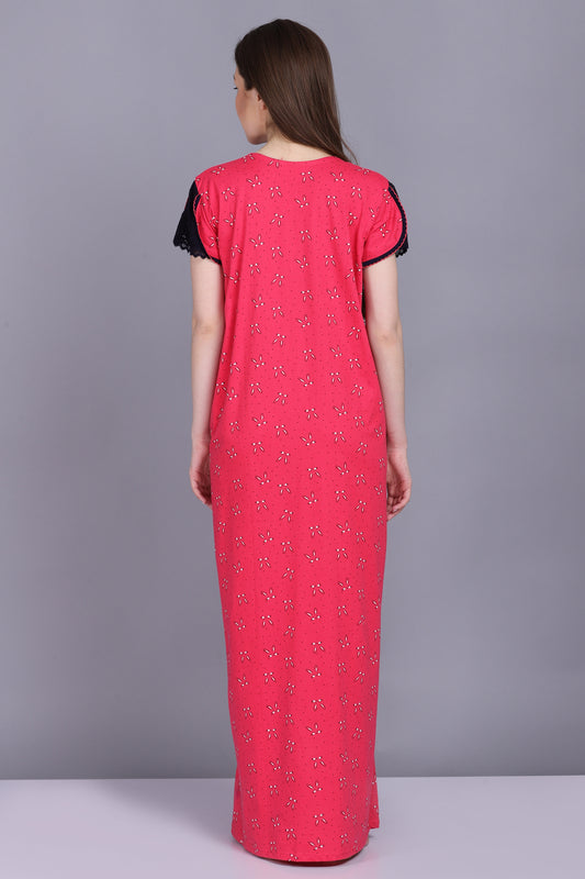 Women Cotton Sinker Cute Animal Print All Season Nighty